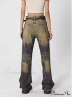 Wash Made Old Blue Micro Flared Retro Trendy Jean