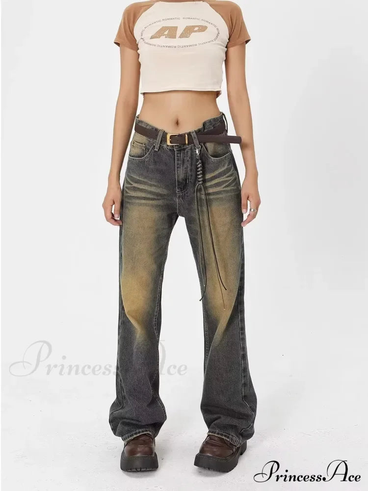 Wash Made Old Blue Micro Flared Retro Trendy Jean