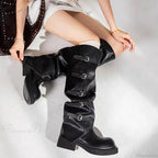 Wasteland Antique Y2K Dark Knee High Motorcycle Boot