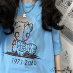 White Cartoon Female Kawaii Tops Tee