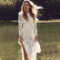 White Lace Slim Fit Evening Wedding Dress