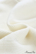 White Neck Knit Ribbed Halter Tank Cross Criss Top