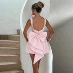 White Pearl Backless Party Dress