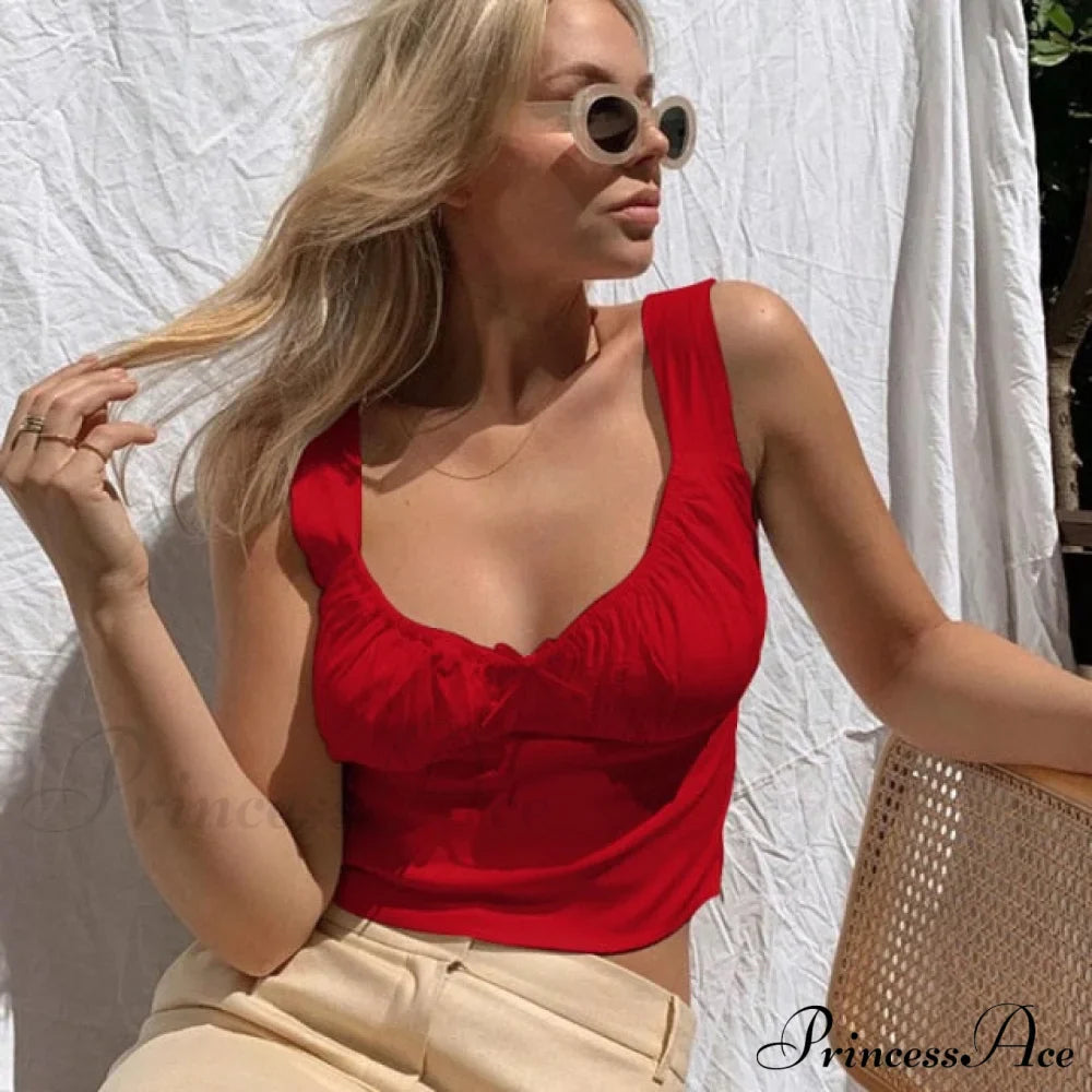 White Ruched Bow Slim Camis