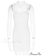 White Spaghetti Strap Sleeveless A-Line Mini Dress