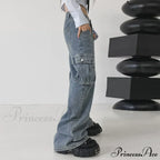 Wide Leg High Waist Straight Trousers Overalls
