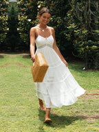 Yadira Chic White Maxi Beach Dress Silhouette Collection