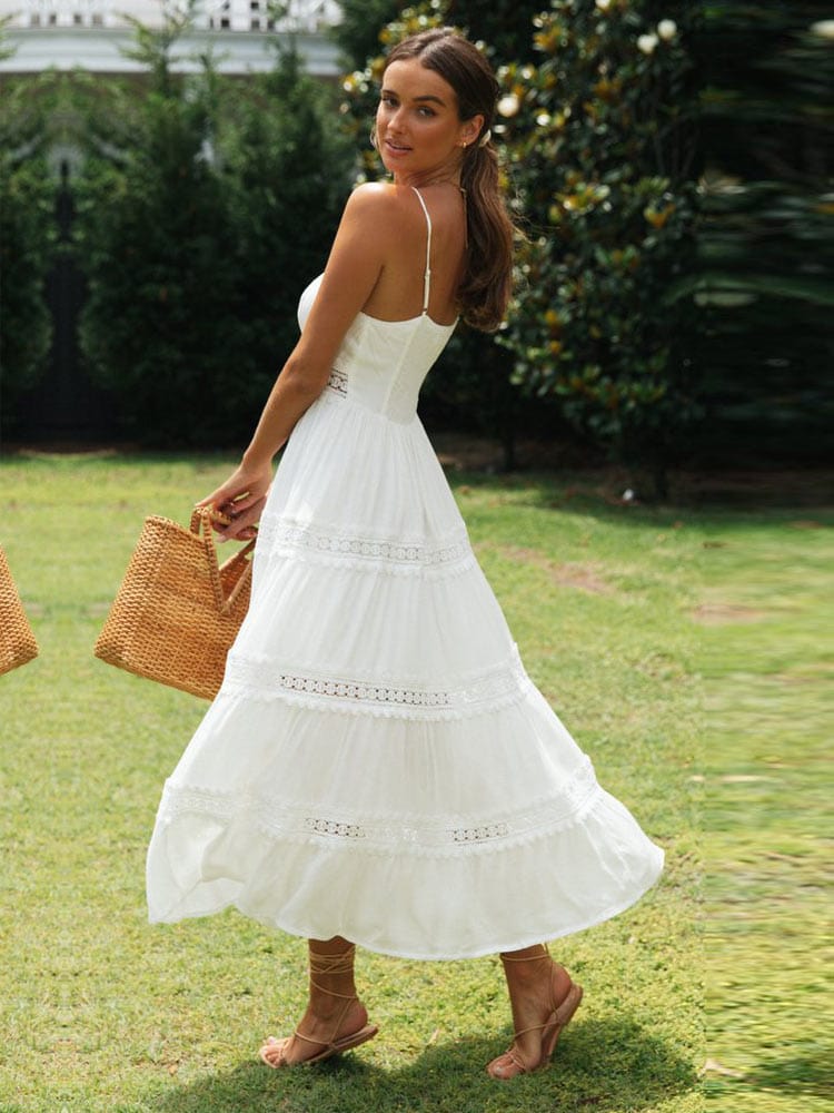 Yadira Chic White Maxi Beach Dress Silhouette Collection
