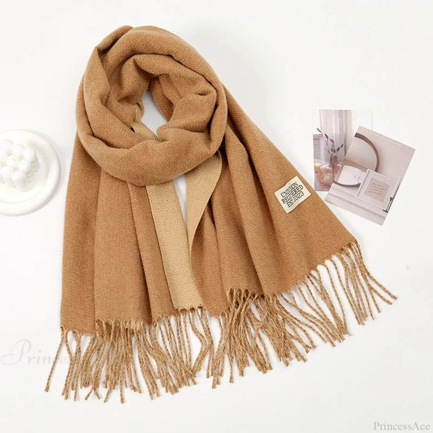 Winter Cashmere Long Warm Hijab Wrap Solid Pashmina Scarf Female