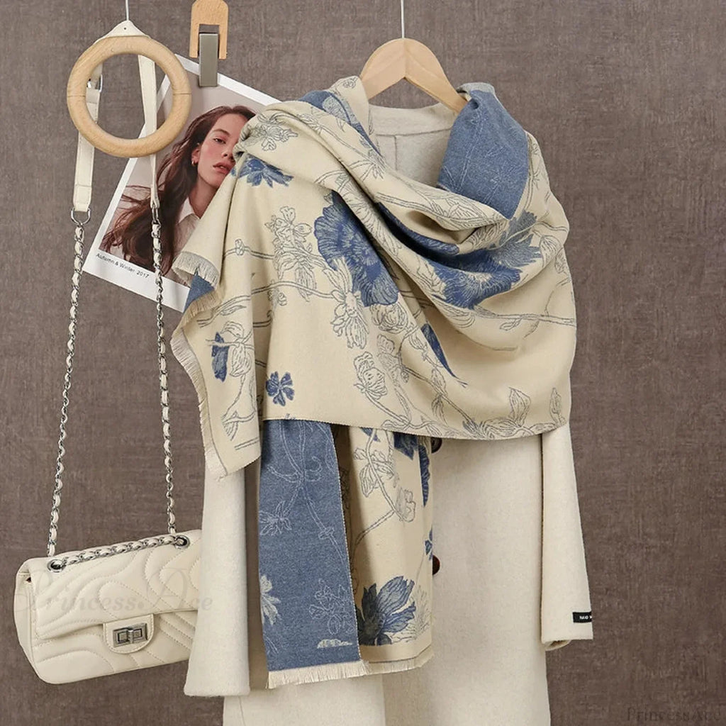 Winter Plaid Cashmere Poncho Tassel Scarf - Luxury Warm Thickened Unisex