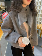 Winter Wool Stand Collar Single-Breasted Overcoat