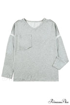 with - Arm Oversized Top Pockets Drop Gray