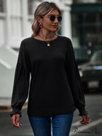 with Neck Dropped Flounce Round Arm and T-Shirt Shoulder