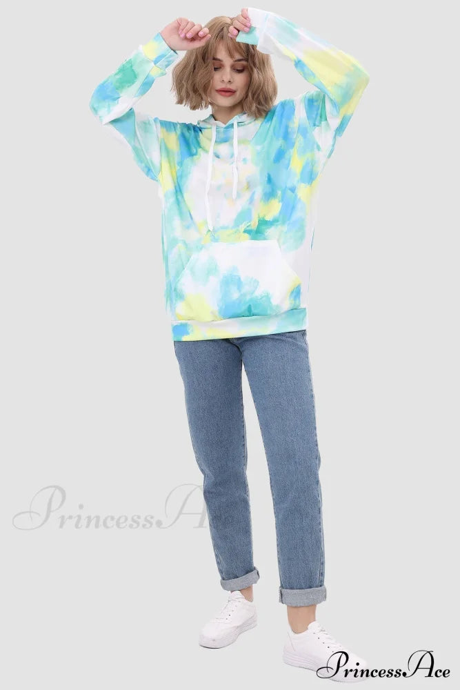 with Tie Hoodie Dye Drawstring