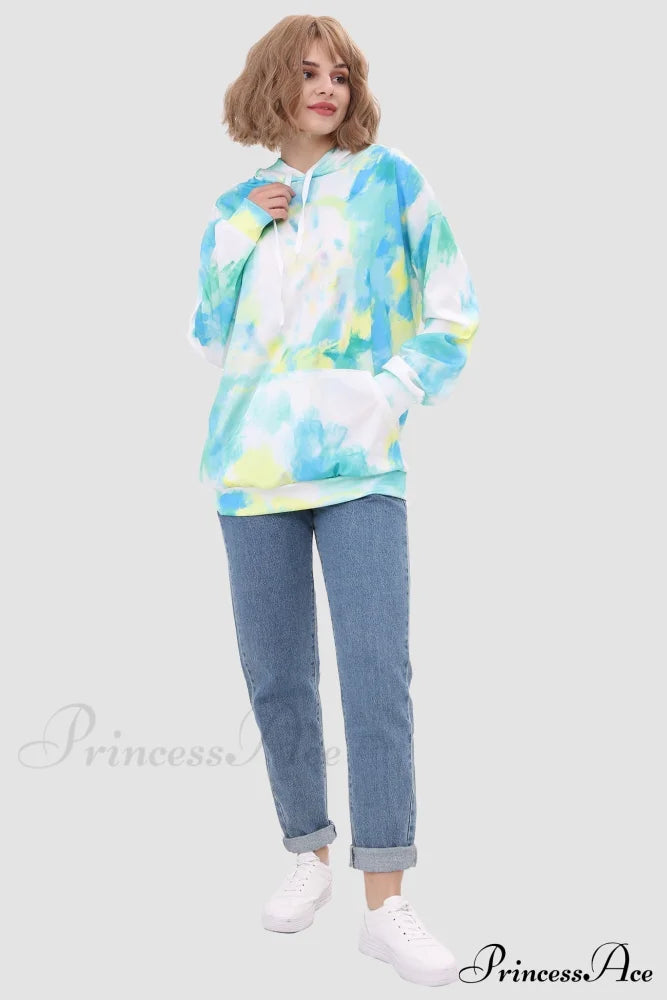 with Tie Hoodie Dye Drawstring