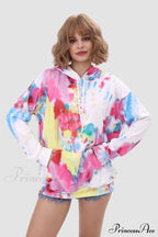 with Tie Hoodie Dye Drawstring