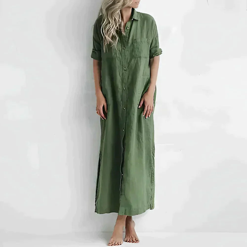 Glenda Minimalist Long Summer Dress Designer Edit
