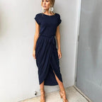 Maricarmen Premium Fashionable Maxi Dress with a Slit Chic Silhouette Collection