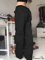 Woman High Waist Baggy Straight Leg Jeans