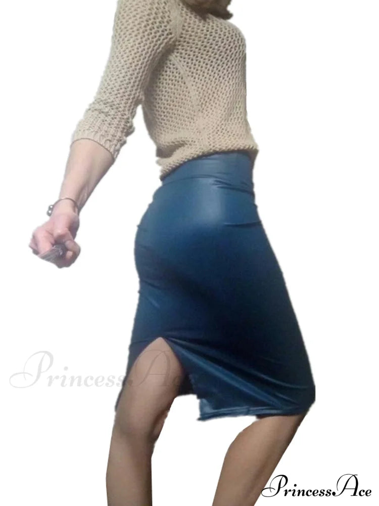 Women New Fashion Back Split  Sexy Skirt