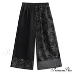 Women Patchwork Casual Denim High Elastic Waist Personality Fashion Loose Wide Leg Korea Spring Autumn New Jean