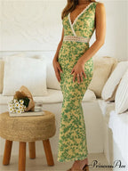 Women Sleeveless Lace Trim Tank Summer Floral Print Party for Cocktail Beach Club Vestido Streetwear