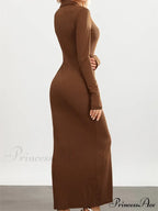 Women Slim Fit Sleeve Button Down Turn Down Collar Evening for Spring Fall Female Vestidos