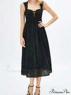 Women Summer Lace Floral Backless Tie-up Sleeveless Spaghetti Strap Hollow Out Party Female Vestidos