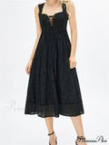Women Summer Lace Floral Backless Tie-up Sleeveless Spaghetti Strap Hollow Out Party Female Vestidos