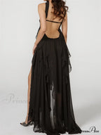 Y2K Strapless Ruffle Backless Party Dress