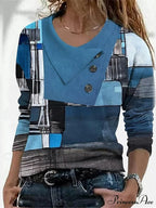 Geometric Print Long Sleeve T-Shirt