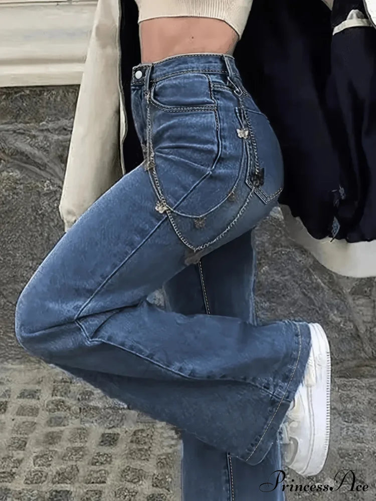 Women's Blue High-Stretch Skinny with Fit - Stylish and Comfortable Denim Jean