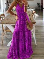 Bohemian Print Sling Sleeveless Dress