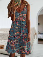 Casual Print Sling Sleeveless Dress