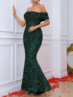 One-Shoulder Sequin Party Dress