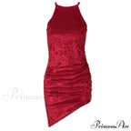 Women's Elegant Halter Neck Print Bodycon Mini Dress