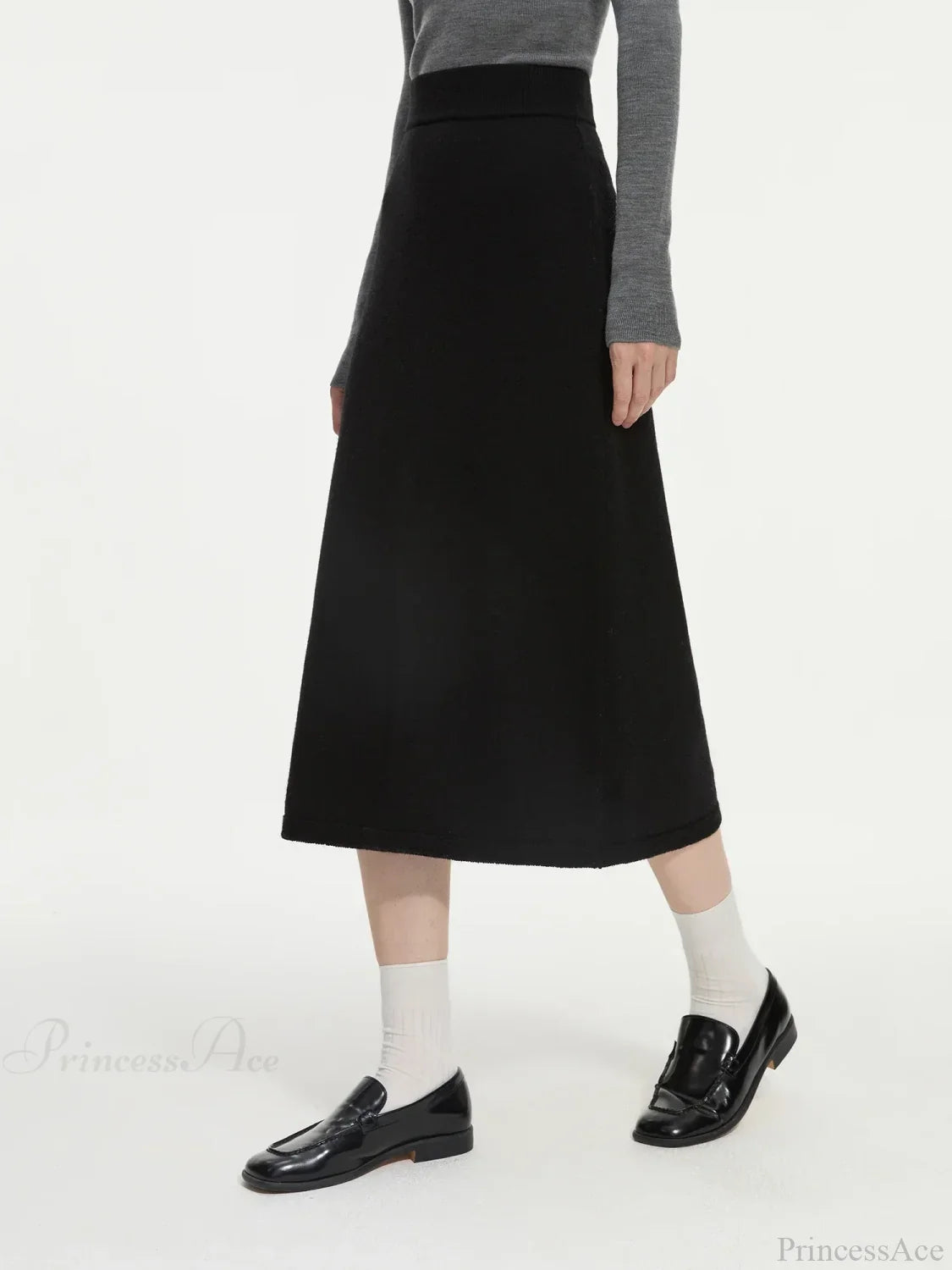 Wool Gray Turtleneck Sweater Skirt Sweater