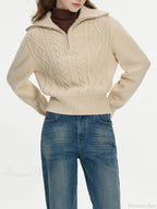 Wool V-neck Chic Pullover Two Color Sweater