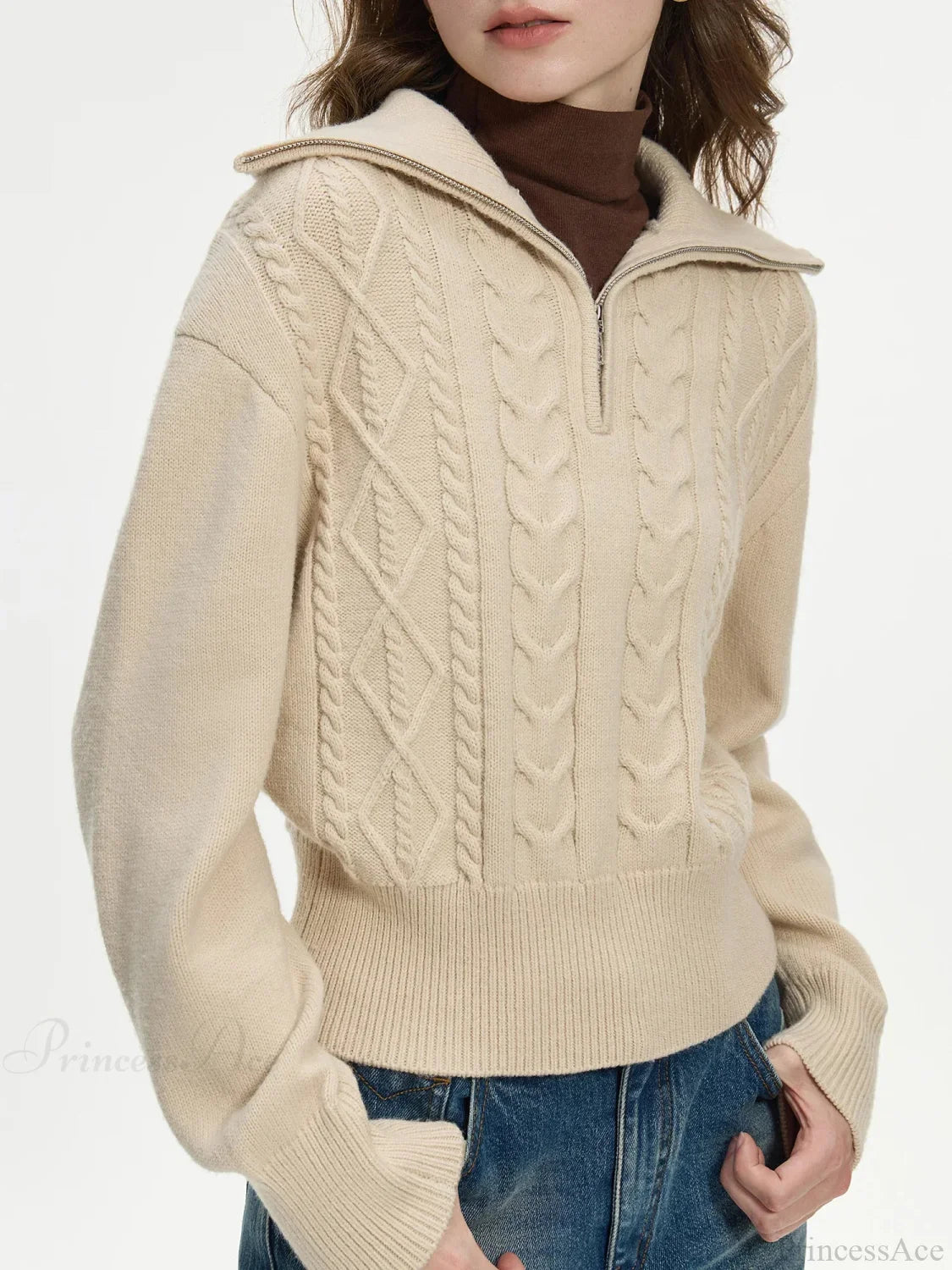 Wool V-neck Chic Pullover Two Color Sweater