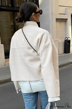 Woolen V-Neck Short Loose Chillax Coat