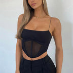 DressBetty - Mesh Spliced Camisoles Corset