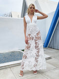 Sexy Printed Mesh Cut-out One-piece Suit