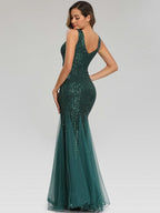 Sequin Gauze Evening Dress