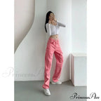 Y2K Cute Pink Heart Shape Jeans