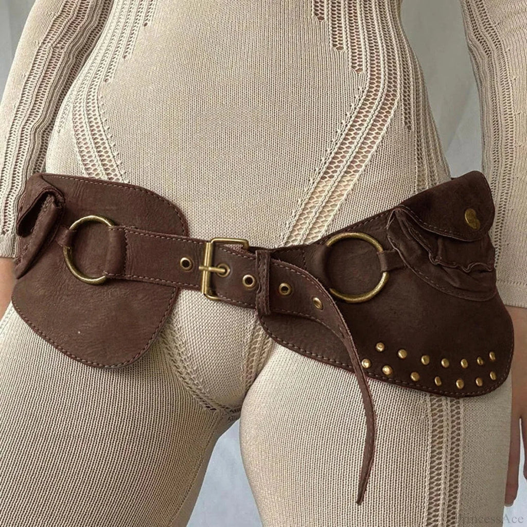 Y2K Gothic PU Leather Harajuku Streetwear Waist Belt