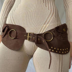 Y2K Gothic PU Leather Harajuku Streetwear Waist Belt