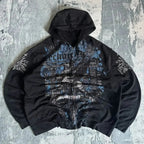 Y2K Gothic Skull Zipper Hoodie