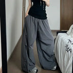 Y2K Grey Parachute Baggy Pants