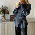 Y2K Long Sleeve Scrunched Blouse