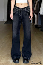 Y2K Low Rise Bootcut Acid Wash Versatile Jeans
